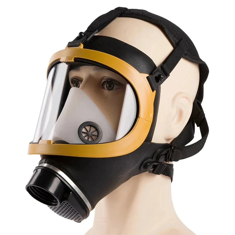 Chemical nuclear radiation respirator full face mask Yellow Mask 2 in 1 gas mask paint insecticide spray silicone gas mask