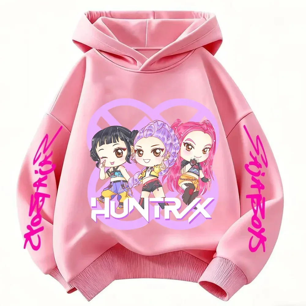 Neues Kapuzensweatshirt mit Cartoon-Motiv, geeignet für Damen und Herren, warmes, lila Oberteil für Kinder, modisches, lässiges Kinderkleidungsstück. – Detail 7