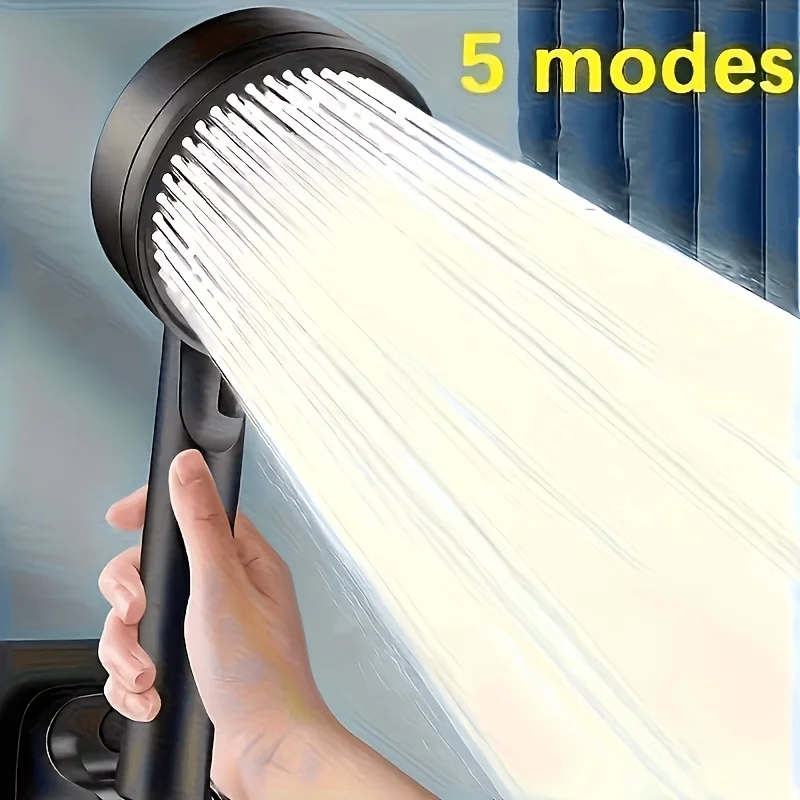 Hochdruck-Duschkopf, 5 Sprühmodi, Regenmassage-Spa, Robuster Kunststoff, Einfache Installation für Badezimmer und Badewanne – Detail 6