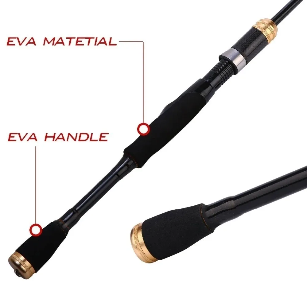Caña fibra carbono balsa suave 1.2m – 2 secciones spinning barco - imagen 3