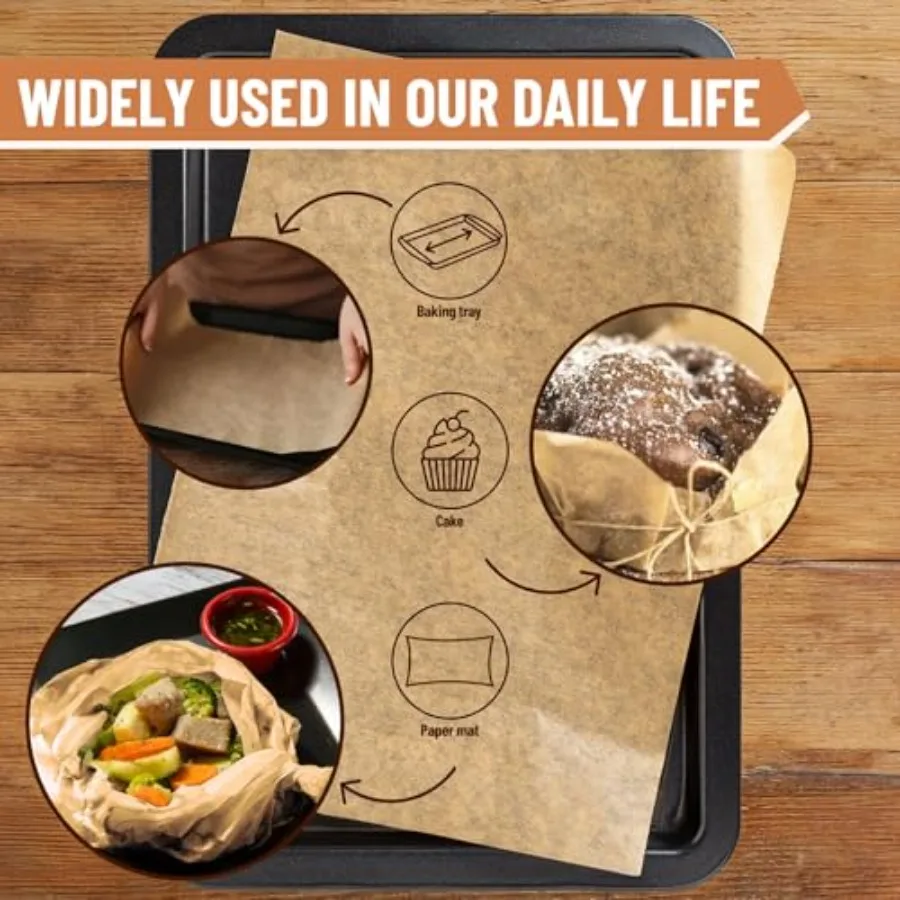 90 قطعة من أوراق الخبز الورقية مقاس 12 × 16 Ihes ورق خبز غير لاصق مقطوع مسبقًا للخبز والشوي ومقلاة الهواء وتبخير الخبز C