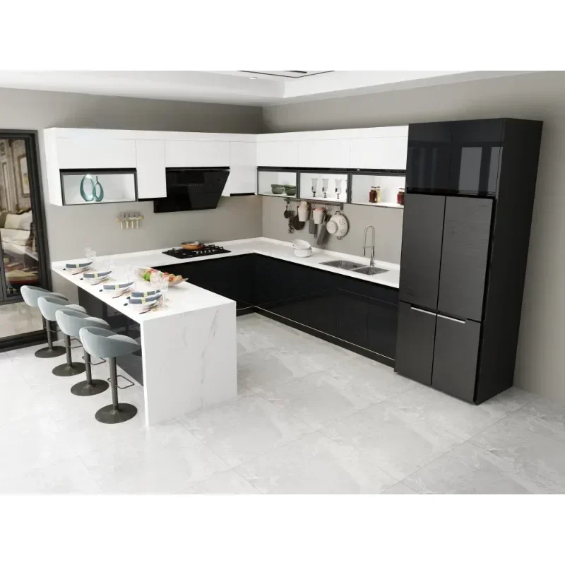 Hot Saleshot Sale Storage Cabinets Durable Artificial White Stone Kitchen Countertop Kitchen Cabinets Modern Designs Complete