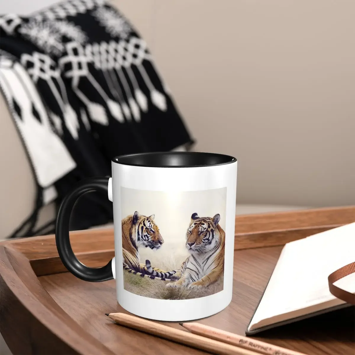 Animals Lion Tiger Mug Funny Ceramic Coffee Cups Tea Mugs Milk Cup Drinkware Gifts for Woman Man