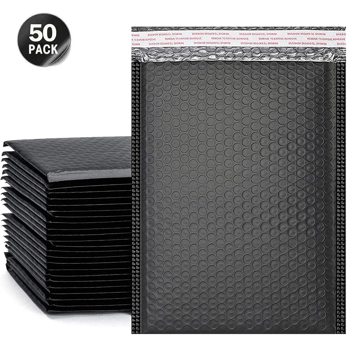 50 Pcs Black Bubble Mailer Bubble Padded Mailing Envelopes Mailer Poly for Packaging Self Seal Shipping Bag Bubble Padding