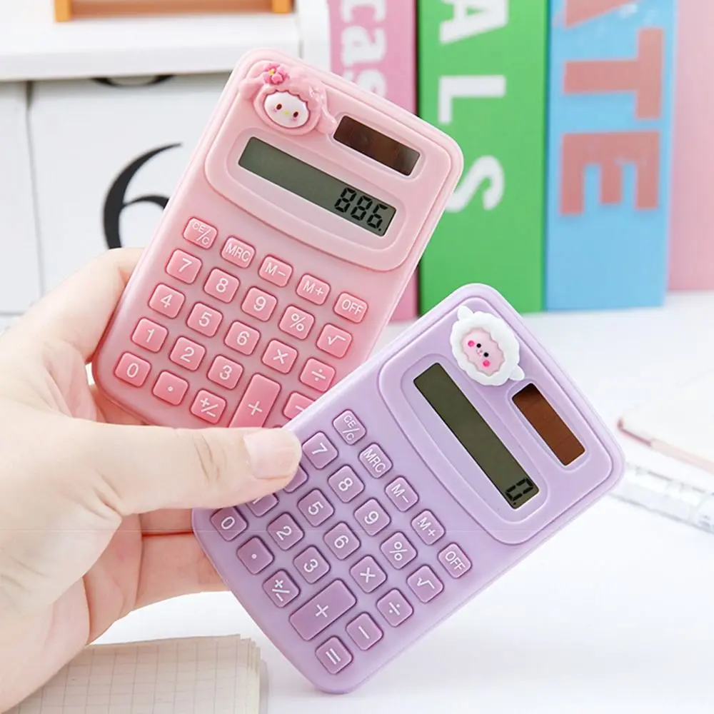 Professional Plastic Mini Calculator 8-Digit Cartoon Math Calculator Cute Portable Accounting Calculator Office