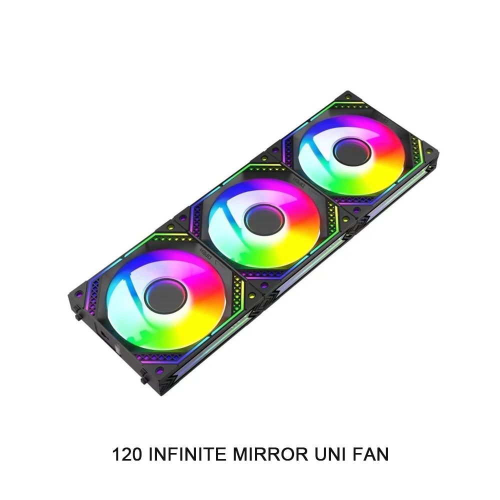 120 Infinity Mirror UNI FAN ARGB Reverse Blade Fan 12 cm Computer CPU Luchtkoeler Splice-gratis