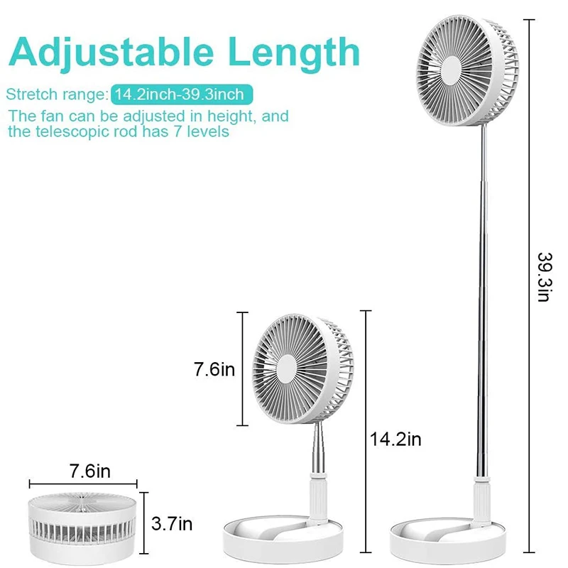 Simple Design Appearance, Folding Floor Fan, Strong Wind Force, Low Noise Operation, Adjustable Height, Upright Fan