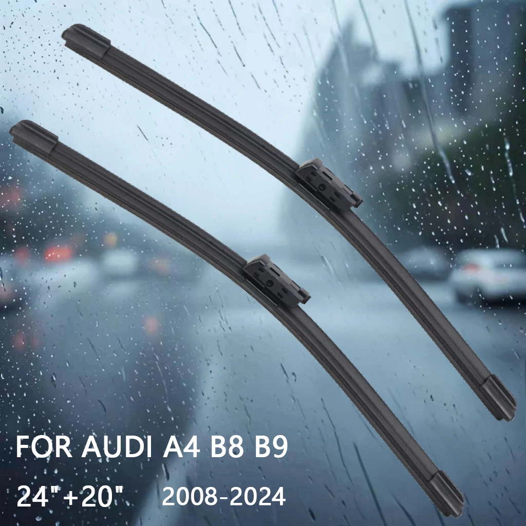

Car Wiper Blade For Audi A4(B8) (B9) 2008-2024 Windshield Rubber Refill Front Window Wiper 24"+20" Auto Accessorie