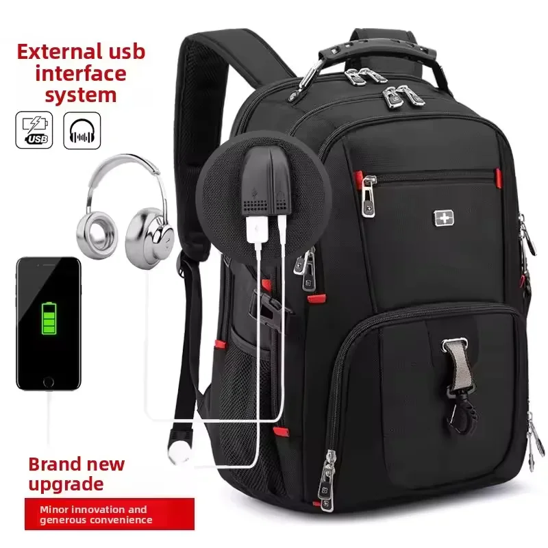 Plecak Męski 2025 z Portem USB, Antykradzieżowy, Podróżny, Wodoodporny, na Laptopa 16 18 20 23 cali, Antykradzieżowy — zdjęcie 4