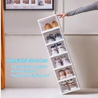 3/6 Layers Foldable Shoes Storage Box Transparent Sneaker Shoes Box Stackable Dustproof Cabinet Shoe Organizers Rack Shelf - Image 4
