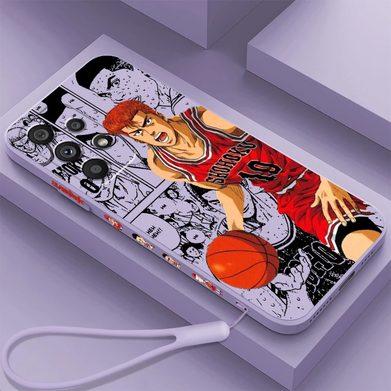 SLAM DUNK Sakuragi Hanamichi Liquid Left Rope For Samsung A53 A52 A55 A32 A51 A71 A21S A13 A73 A55 A72 A23 A35 A05 5G TPU