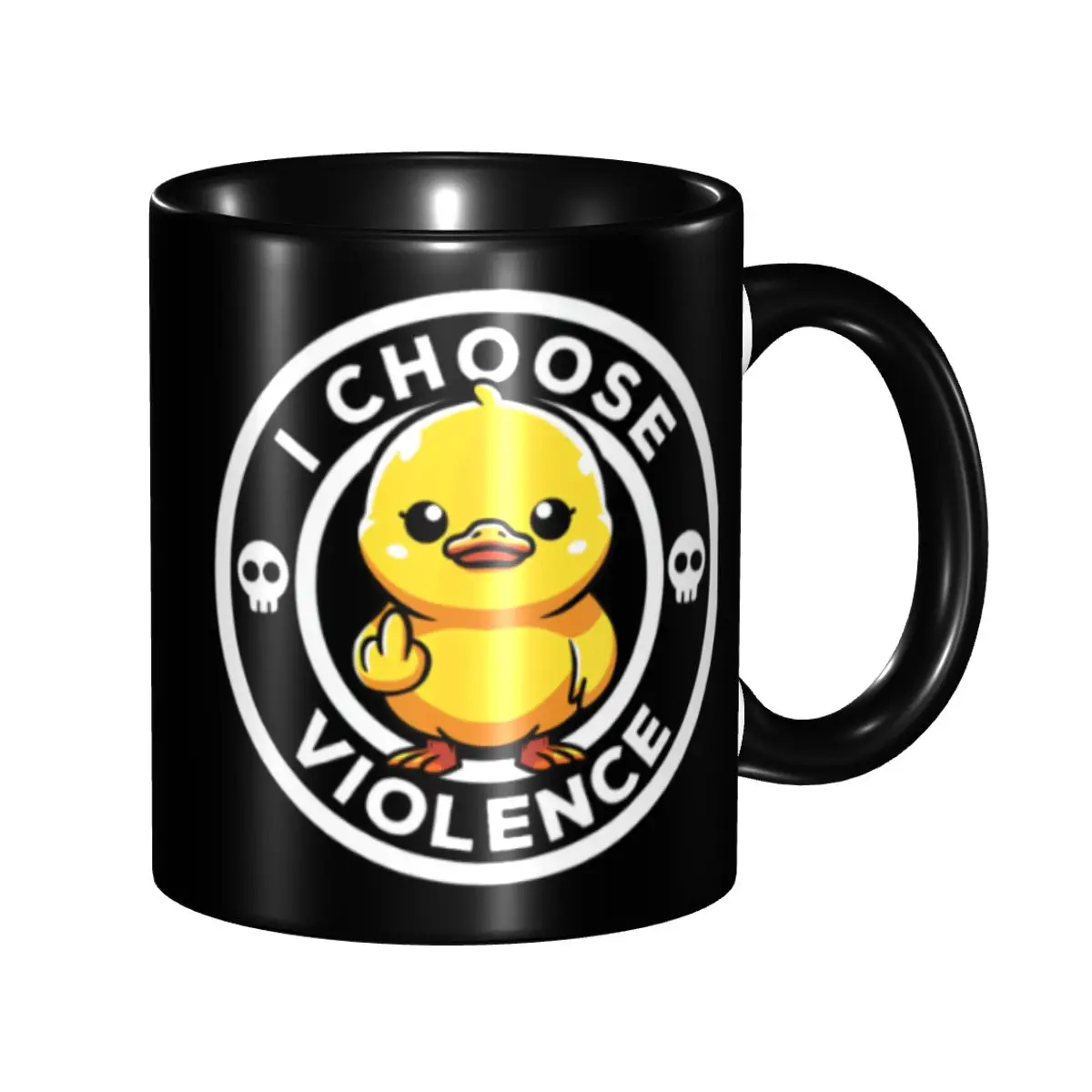 I Choose Violence Today Duck Irony And Sarcasm Funny Duck Coffee Mug DIY Custom Ceramic Milk Tea Mug Cup