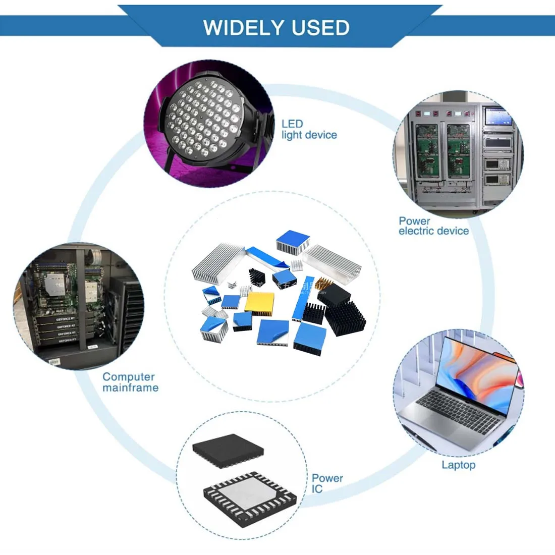 الألومنيوم المبرد بأكسيد بالوعة الحرارة المبرد برودة مع لاصق مختلف حجم وحدة المعالجة المركزية شرائح بالوعة الحرارة