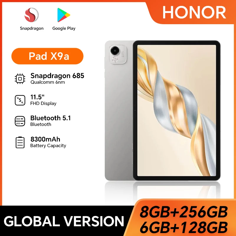 Global Version HONOR Pad X9a 11.5" 120Hz 2.5K Fullview Display Snapdragon 685 Slim Metal Body Tablet WiFi Android15 8300mAh