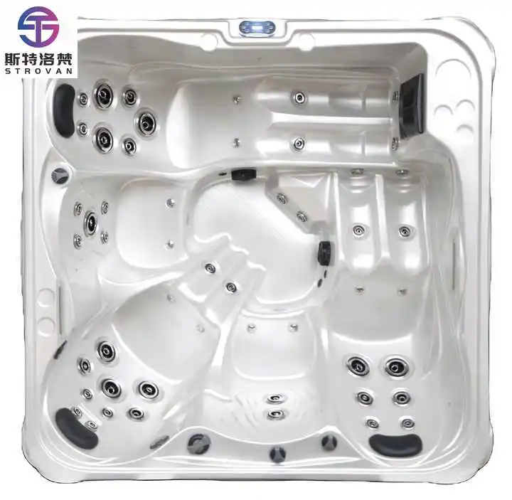 Jacuzzi de Lujo ZXHK para 5 Personas, Spa con Hidromasaje, Piscina de Masaje al Aire Libre