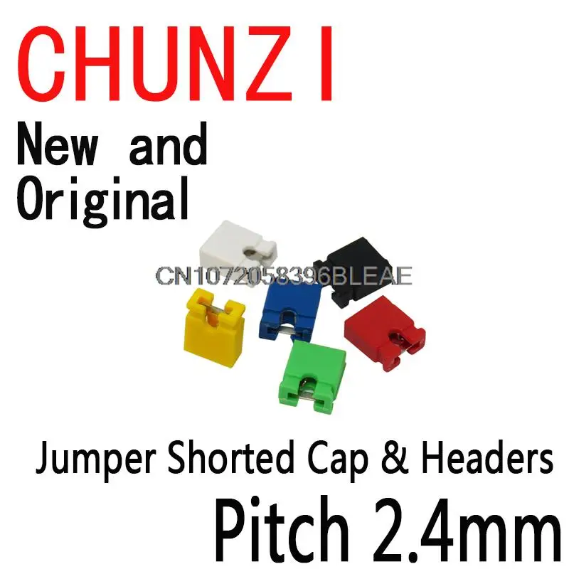 100PCS Pin Header Jumper Shorted Cap & Headers Wire Housings Black Yellow White Green Red Blue New For Arduino Pitch 2.4mm