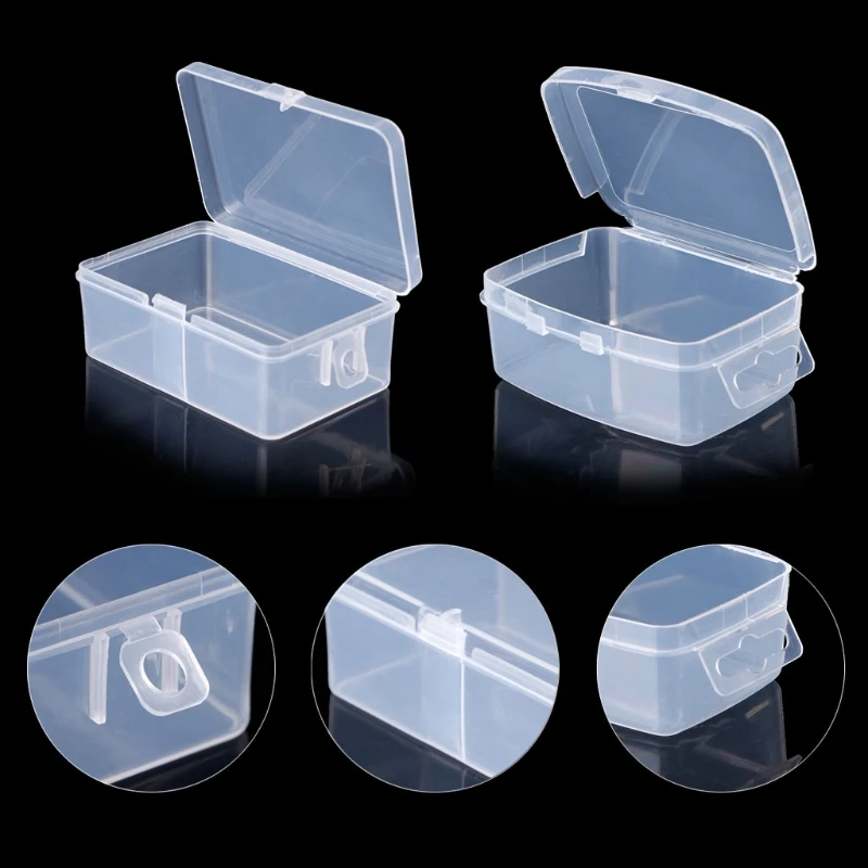 Square Transparent Storage Box Small Plastic Case For Jewelry Beads Small Parts Coins Screws Container Multiple Sizes Option