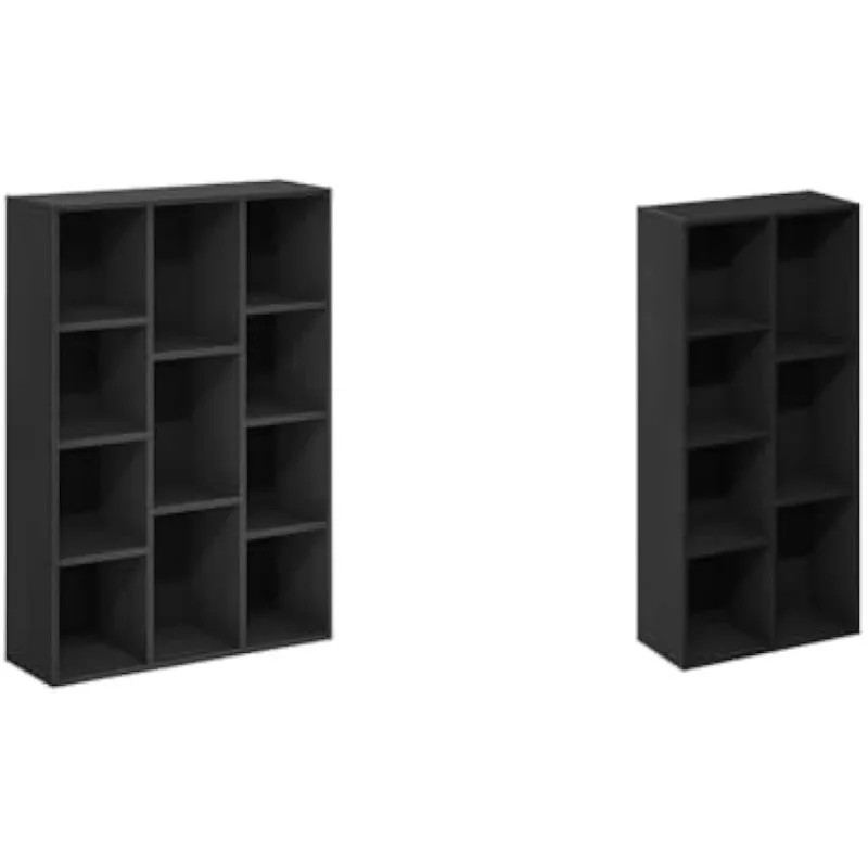 

Luder 11-Cube and 7-Cube Reversible Open Shelf Bookcases, Blackwood