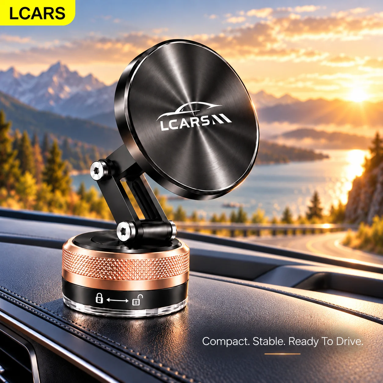 Suporte magnético universal para telemóvel, ideal para carro – fixação forte no painel, rotação de 360 graus. °   Ajuste rotativo, suporte estável par