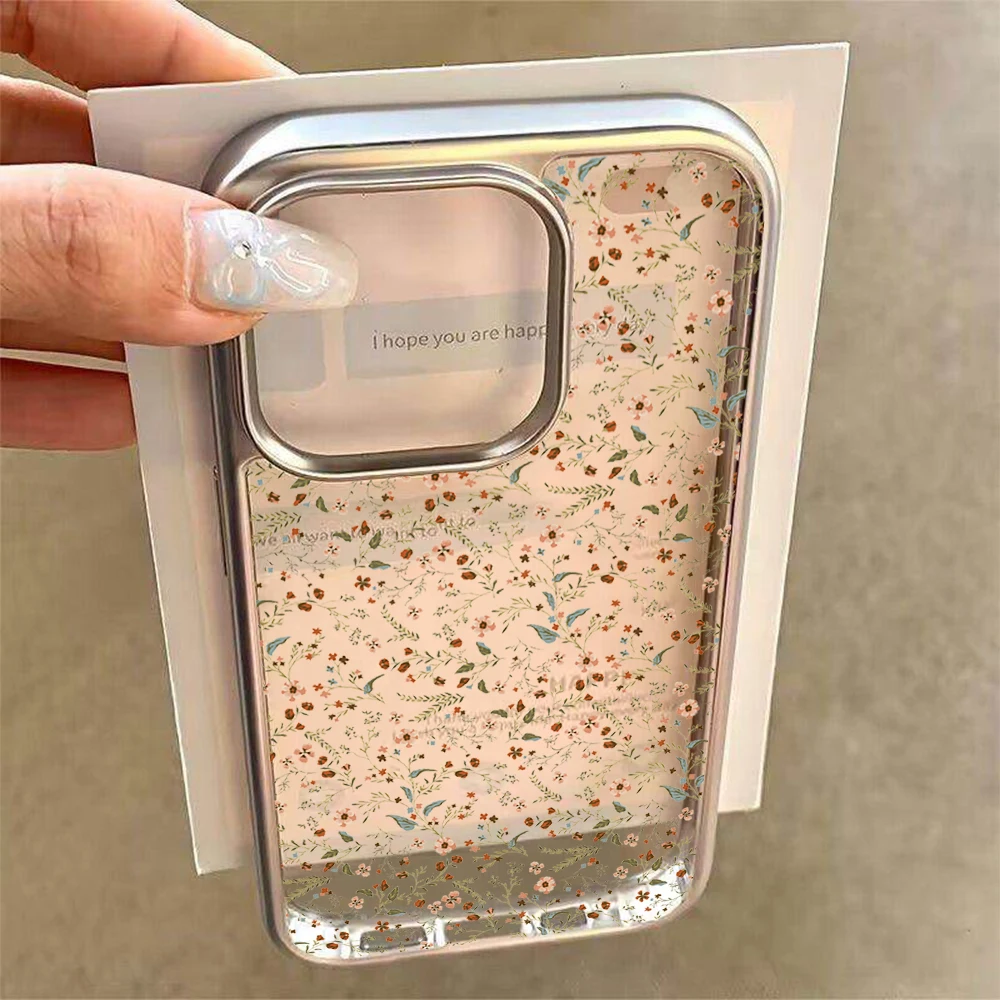 Blumen-Handyhülle für iPhone 17 15 16 Pro Max Hüllen iPhone 15 14 13 12 11 17 Pro Max Plus Transparente Beschichtung Stoßfeste Hüllen – Detail 4