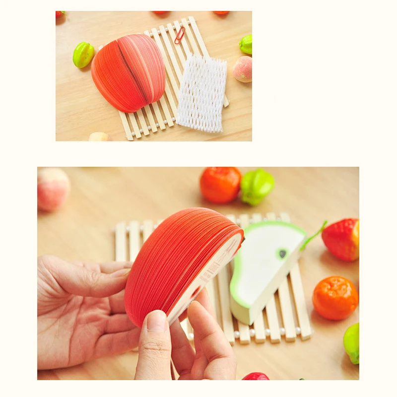 4pcs Fruit Shape Self-Stick Note Self Adhesive Label 125sheets/Pack Message,List,Record,Reminder,Education & Office Supplies