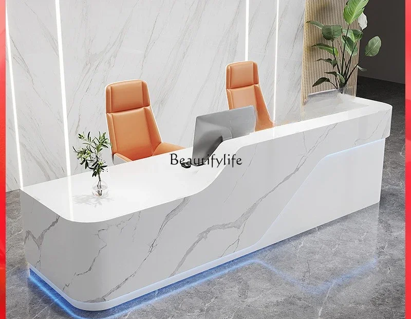 Simple modern checkout page Painting company reception desk Beauty salon counter