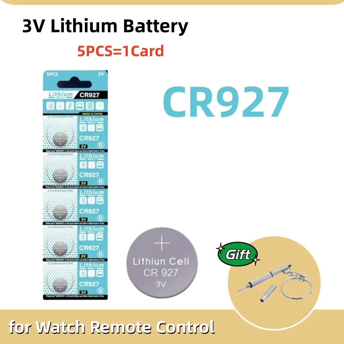 5PCS/Card Boutton Cell Battery CR2032 CR2025 CR2016 CR1620 CR1632 CR1220 CR927 3V Lithium Batteries  for Watch Keys Calculator