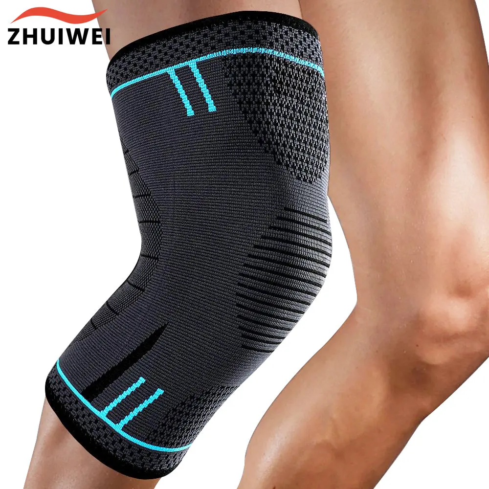 1Pcs Compression Knee Support Sleeve Elastic Knee Pads Brace Springs Gym Sports Protector Basketball Volleyball Running