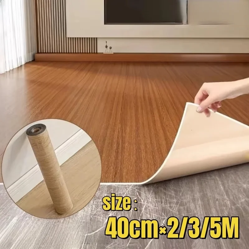 Imitation Wood Grain Self-adhesive Floor Stickers Waterproof for Living Room Floor Cladding Peel and Stick Wallpapers Home Decor