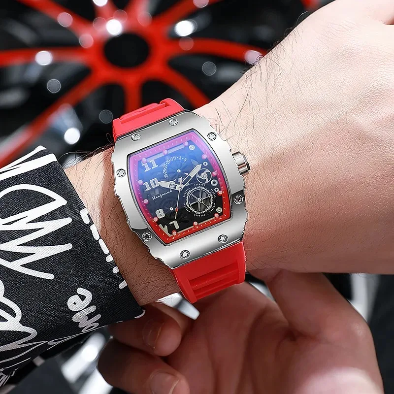 جديد أزياء الرجال الساعات الفاخرة للرجال أعلى كبير سيليكون جيلي عارضة كوارتز ساعة للهدايا Relogio Masculino الذكور ساعات المعصم