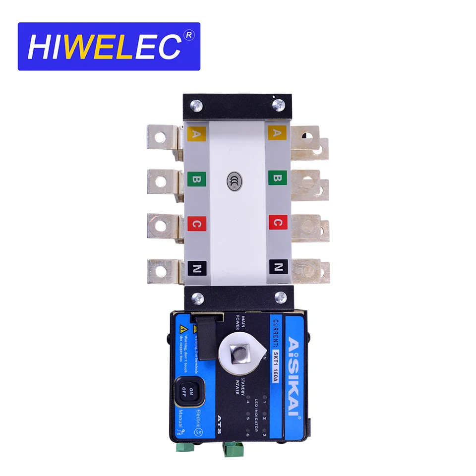 160A ATS Dual Power Automatic Transfer Switch SKT1-160A/4P AISIKAI Diesel Generator Parts