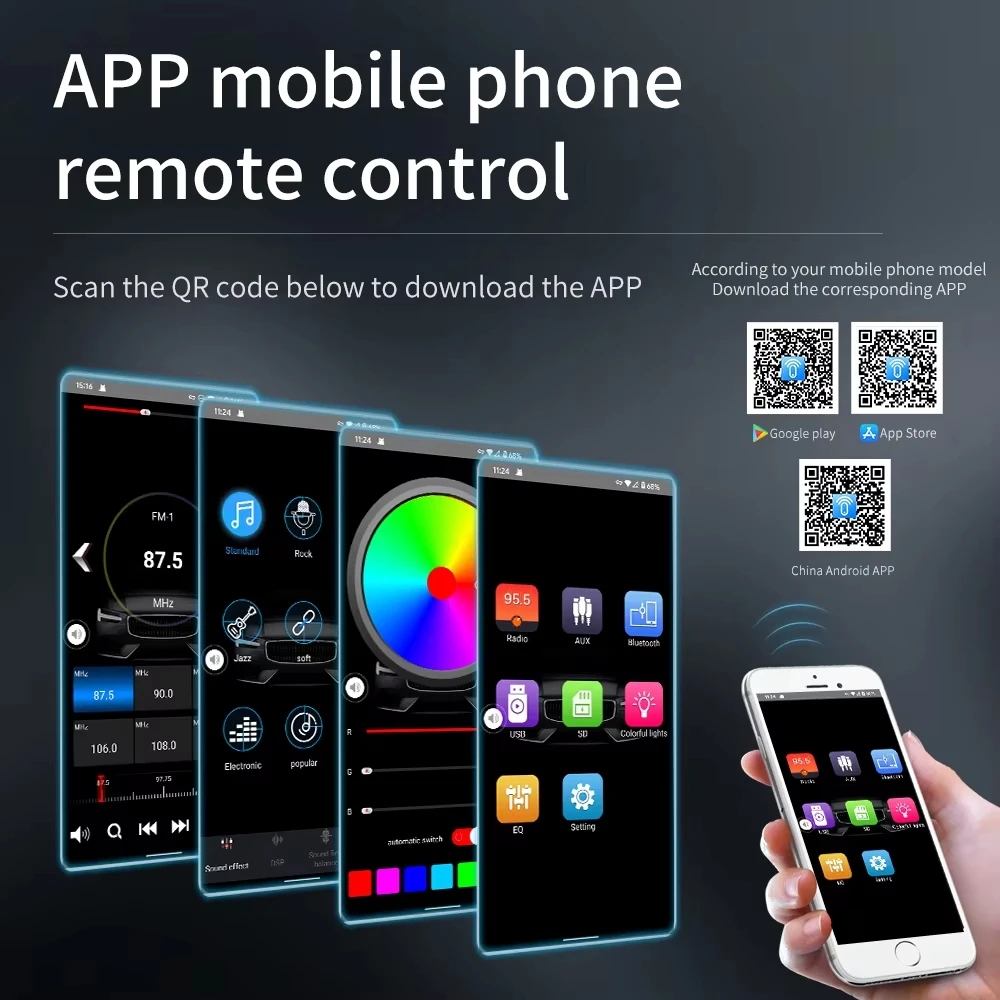 Podofo راديو صوت السيارة 1 Din MP3 ستيريو السيارة بلوتوث FM AUX في USB أزرار ملونة APP التحكم عن بعد سيارة مشغل وسائط متعددة