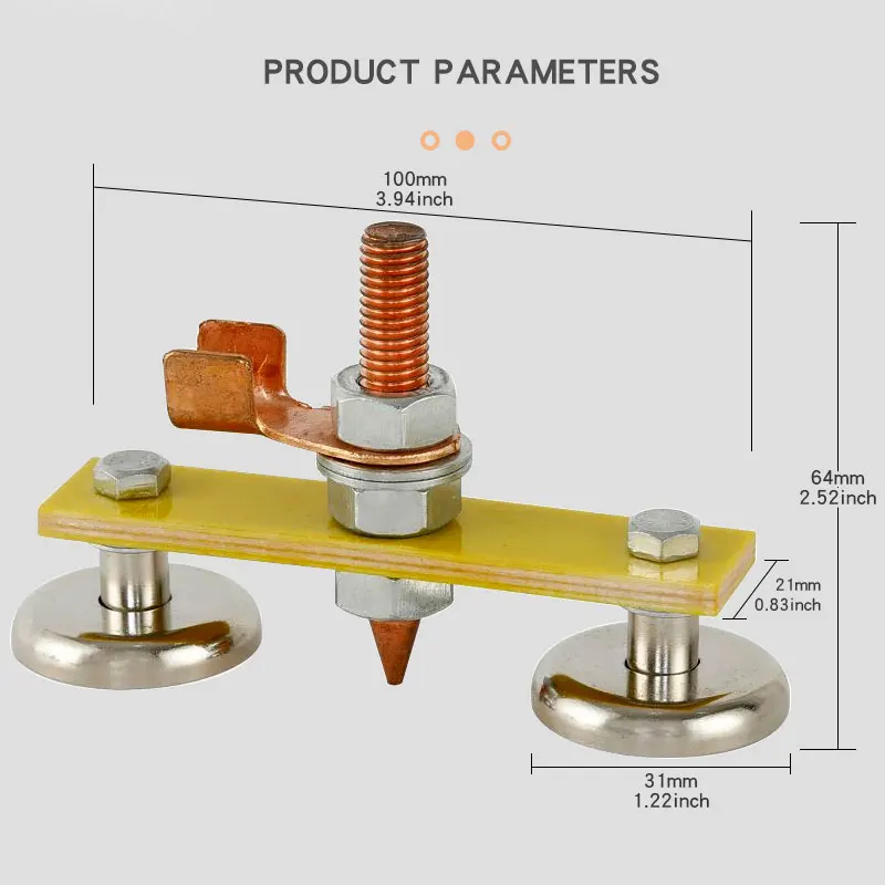 Welding Magnet Head Magnet Double Head Magnetic Welding Support Ground Clamp for Mechanical Maintenance Welding Fix