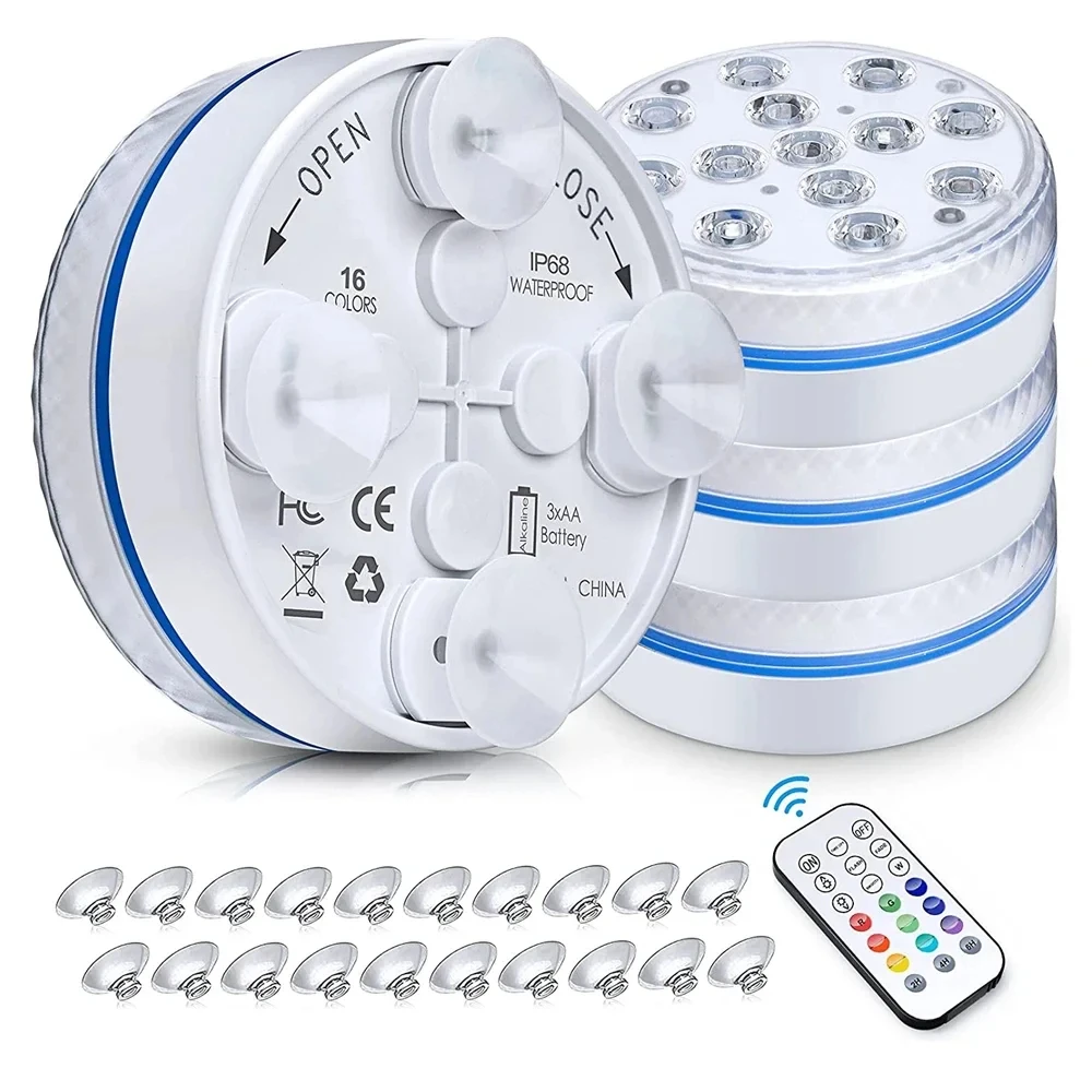 Pool Light Underwater Swimming Pool Lighting 13LEDs Updated Submersible Light IP68 Outdoor Spotlight for Aquarium Fish Tank Pond