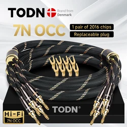 TODN 1 pair speaker cable high end hifi audio cable 7N OCC speakers CABL replaceable banana plug Yplug Connecting the amplifier