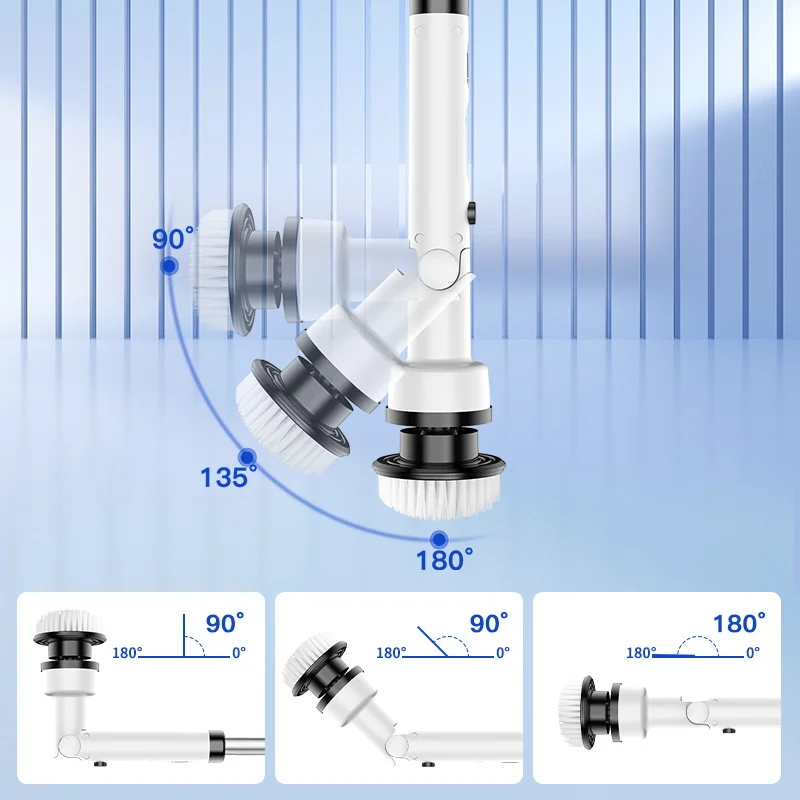 Electric Spin Scrubber 9 in 1 Electric Cleaning 180 degree rotation Power Scrubber with 9 Replaceable Brush Heads Shower Scrubbe