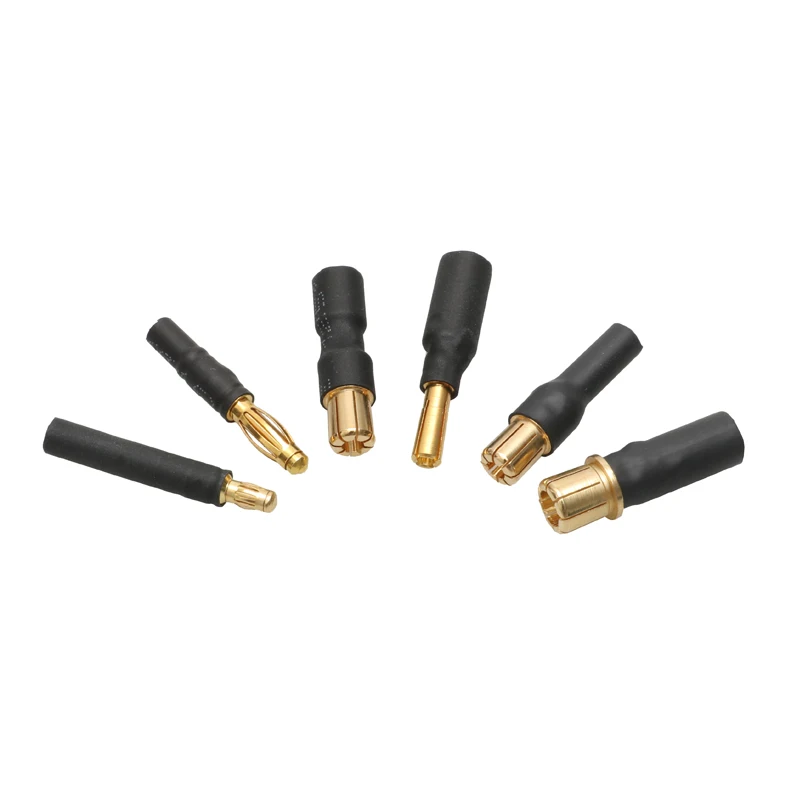 5PCS DIY RC Aircraft Model Toy Motor ESC Adapter 4mm/6.5mm/8mm Banana Male Plug to 3.5mm/6mm/6.5mm Gold-plated Female Connector