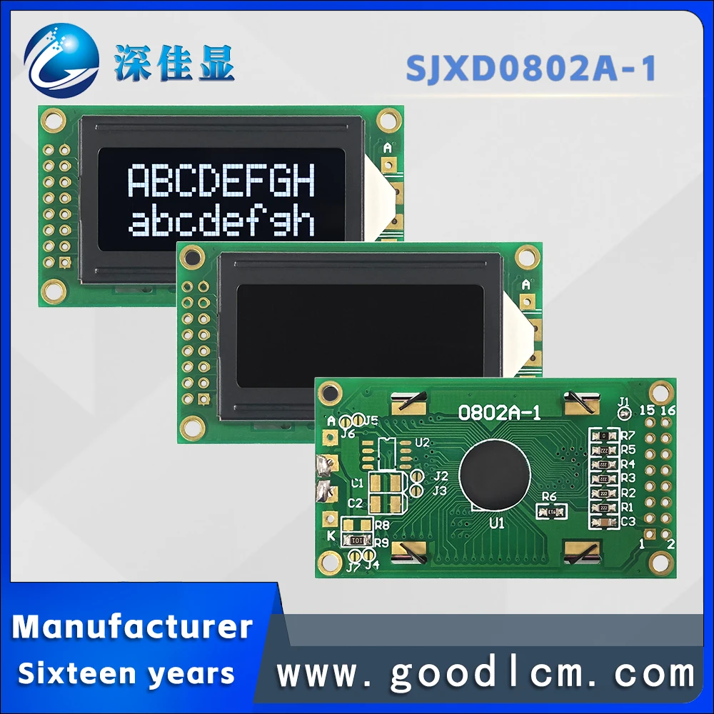 Kosteneffectieve Russische Karakters 0802 Lcd-Scherm JXD0802A-1 Va Wit Negatief 8*2 Karakter Dot Matrix Module