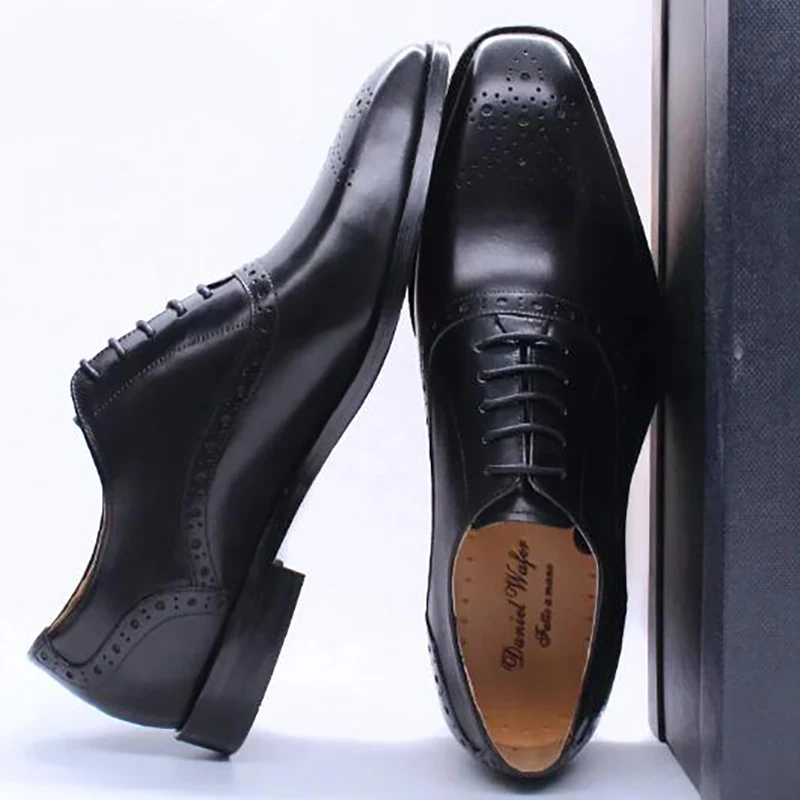 Japanese Classic  Business Casual Leather Shoes Genuine Leather Formal Leather Shoes Men British Oxford Shoes Brogue Men