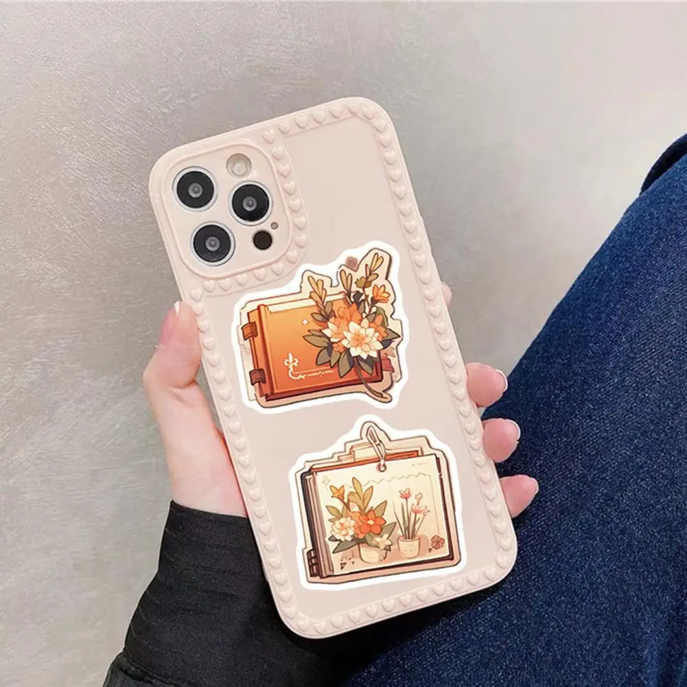 Cartoon Book Flower Adhesive Decal Cartoon Book Flower Theme Sticker Waterproof Cartoon Book Flower Sticker for Diy for Laptop