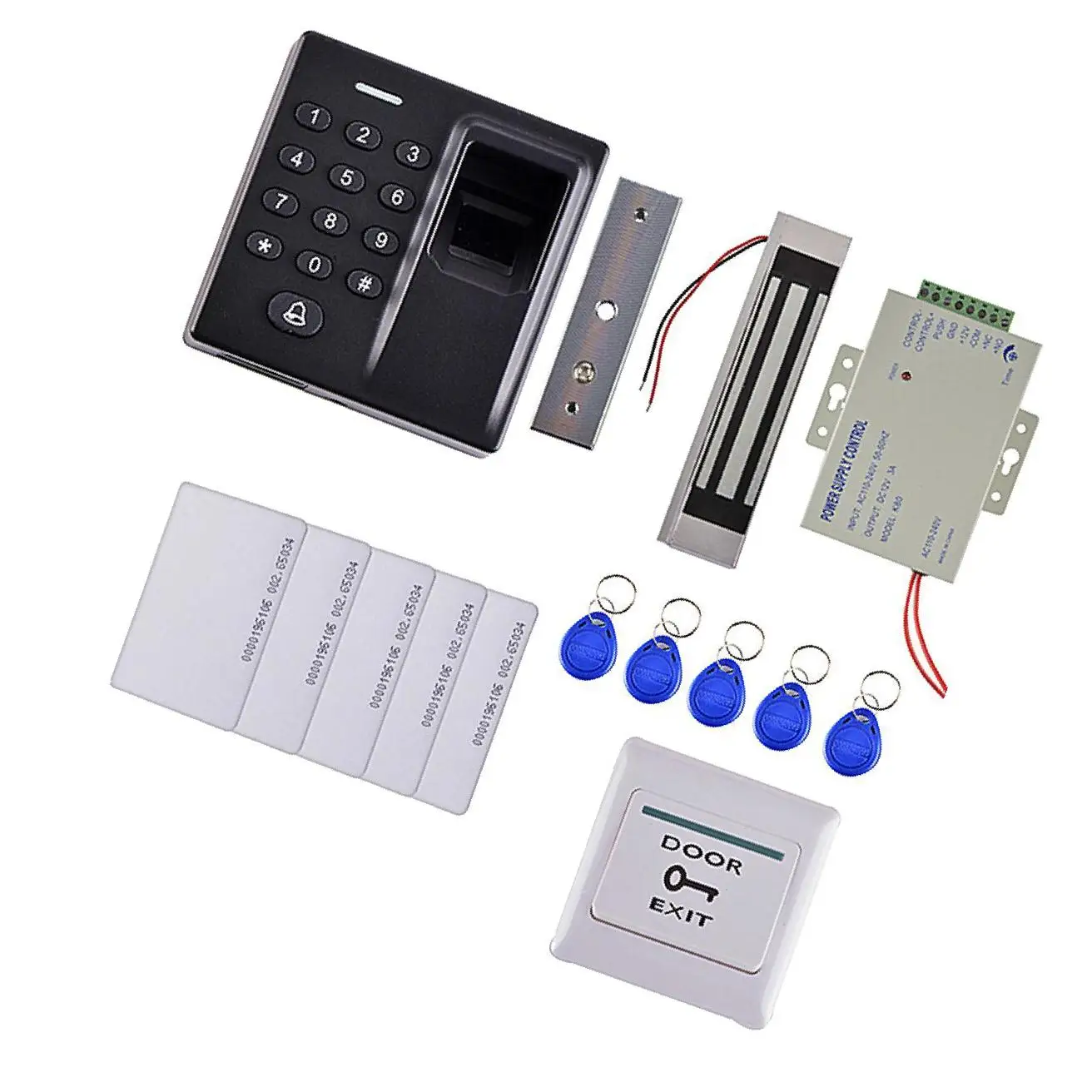 

Fingerprint RFID card Access Control System Kit Electric Magnetic Lock Kit