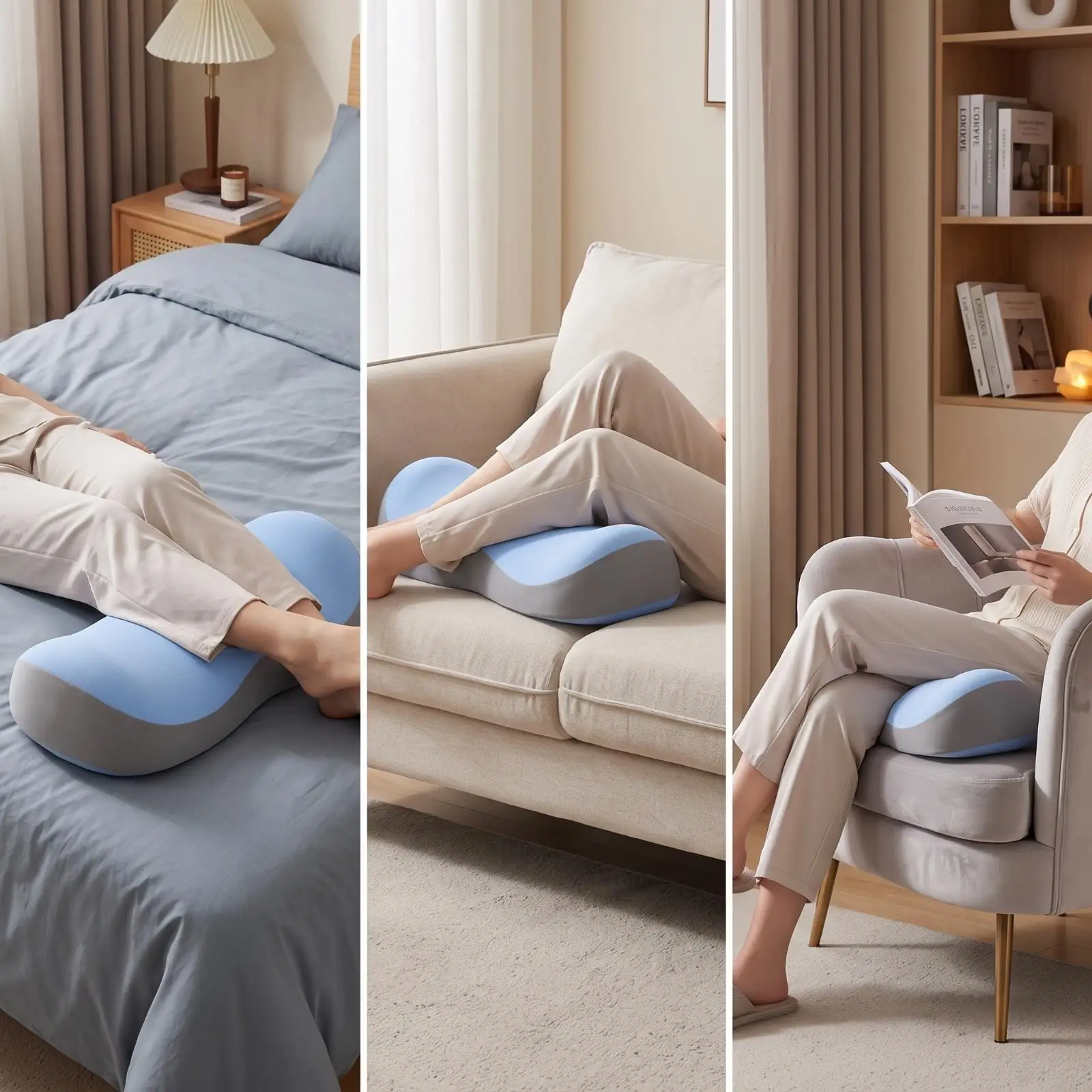 Ergonomic Leg Cushion for Sleeping Memory Foam Foot Elevator Pillow for Circulation Lower Body Relief view 4