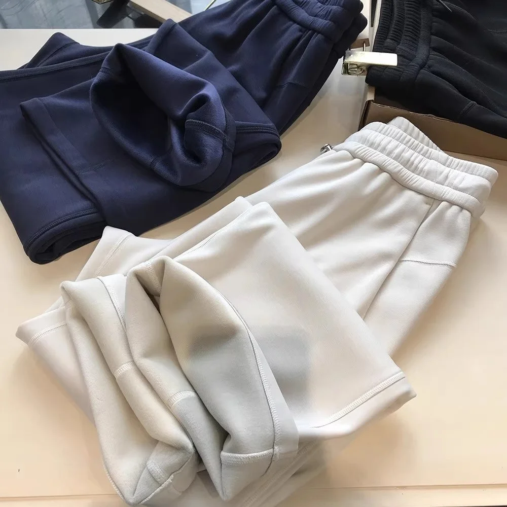 겨울용 티엔드 페이스 요가 팬츠 하이웨이스트 스트레이트 레그 캐주얼 팬츠 슈퍼 슬리밍 효과 여성 캐주얼 스트레이트 팬츠