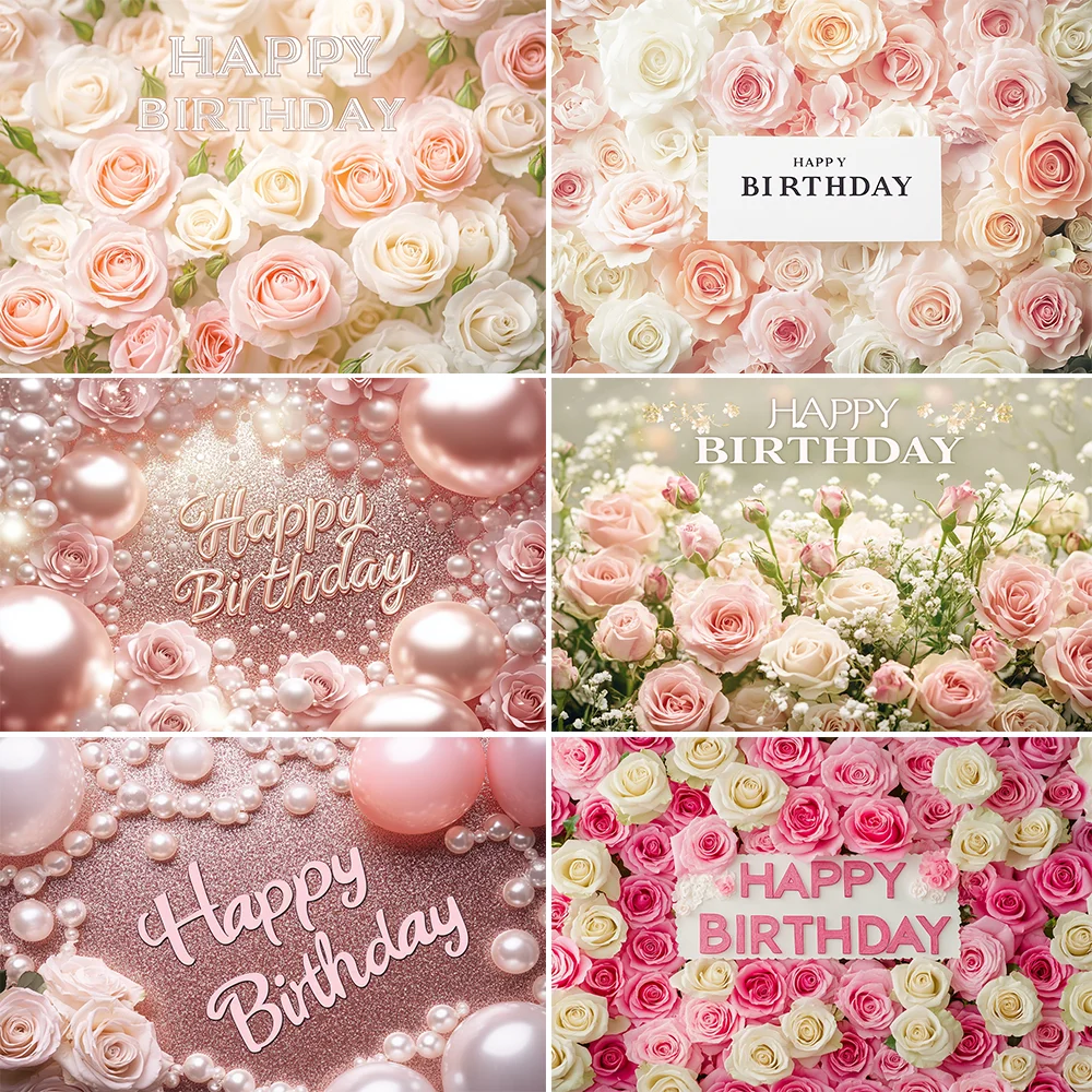 

Happy Birthday Banner Backdrop Shiny Diamonds 18th Birthday Decoration Canvas 30th Party Photography Background Custom Poster