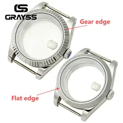 Flat/gear edge MOD High Quality 36mm 39mm Style With Sapphire Crystal Water Watch Case For Nh35 Nh36 NH34 Mechanical Movement