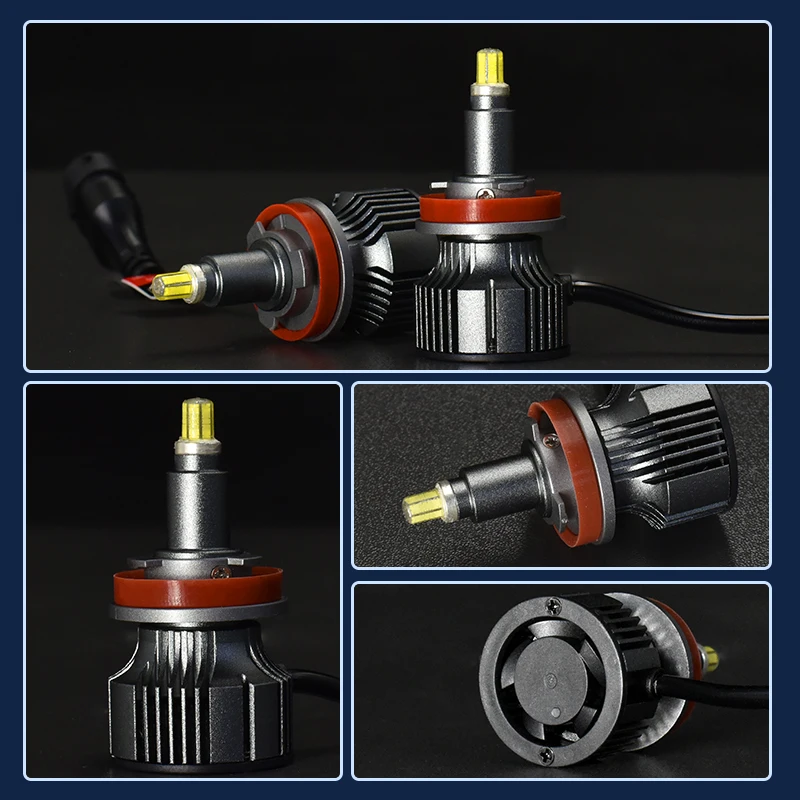 عمود نحاسي السوبر مشرق المصباح لمبة 360 6D LED H1 H7 H11 9005 9006 9012 300 واط/زوج للسيارات Foglamp Led سيارة الضباب الخفيف