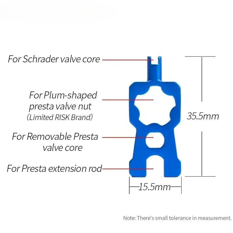 أداة أساسية لصمام الدراجة المحمولة - مفتاح ربط متعدد الوظائف لإصلاح وإزالة صمام الدراجة الجبلية والطرق (أزرق) #3