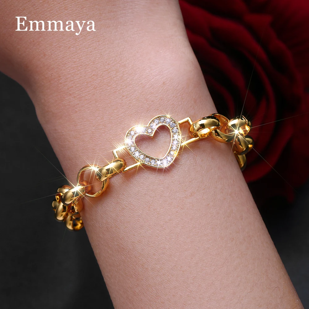 Emmaya New Arrival Charming Gold Color Bracelet Shiny Cubic Zircon Dress-Up For Female Exquisite Jewelry Party Fancy Gift