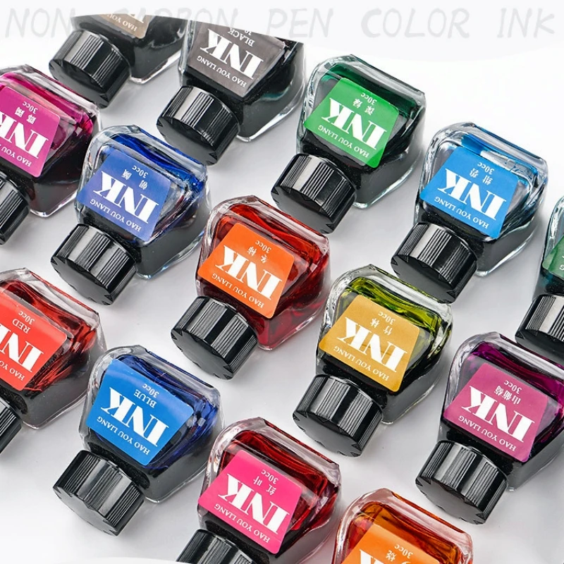 30cc Drawink Ink 16 Colours Ink Dye Type Non-Carbon Non-Clogging Fountain Pen Ink Coloured Ink Fountain Pen Light Colour Ink - view 3