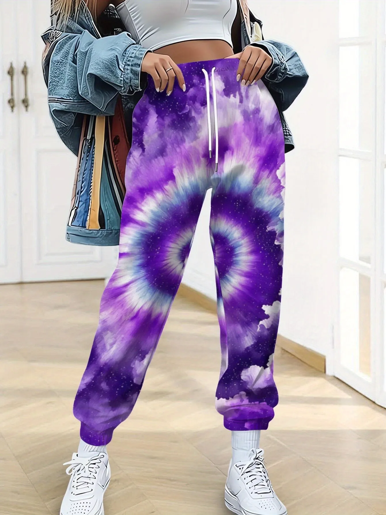 2026 autumn and winter new women's pants street fashion casual comfortable easy-matching 3D gradient pattern printing